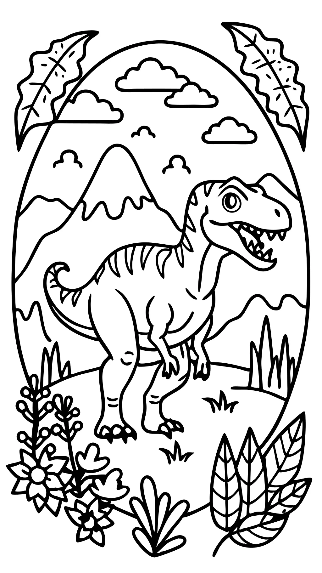 Páginas para colorear de dinosaurios t rex